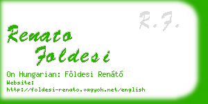 renato foldesi business card