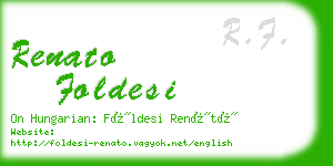 renato foldesi business card